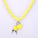 Neon Punk Acrylic Chain Lock Pendant Necklace