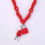 Neon Punk Acrylic Chain Lock Pendant Necklace
