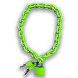Neon Punk Acrylic Chain Lock Pendant Necklace
