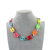 Colorful Punk Acrylic Chains Choker Necklace for Women Men