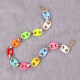 Colorful Punk Acrylic Chains Choker Necklace for Women Men