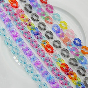 Rock Punk Acrylic Chain Necklace Mixed Chain Pendant Jewelry