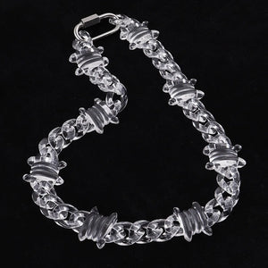 Punk Rock Acrylic Chain Necklace with Thorns for Men Women