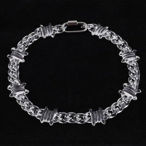 Punk Rock Acrylic Chain Necklace with Thorns for Men Women