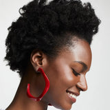 Leopard Print Resin Hoop Earrings Acrylic Circle Geometric Big Earring