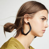 Leopard Print Resin Hoop Earrings Acrylic Circle Geometric Big Earring