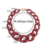 Chunky Choker Necklace Resin Colorful Large Chain Pendant Jewelry