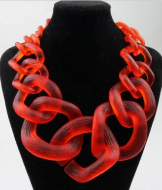 Chunky Chain Choker Necklace Acrylic Pendant Female Jewelry