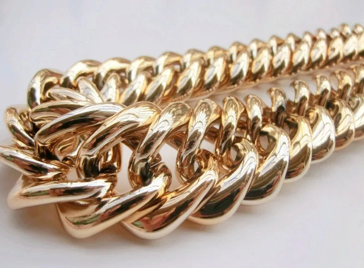 FishSheep Chunky Chain Choker Necklace Vintage Wide Collares Jewelry