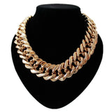 FishSheep Chunky Chain Choker Necklace Vintage Wide Collares Jewelry