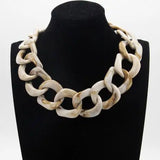 Chunky Big Choker Neck Chains Necklace Vintage Acrylic Chain Collar Pendant