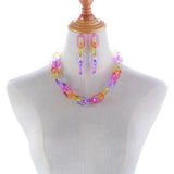 Colorful Chain Necklace Resin Geometric Long Link Choker Collar Women Jewelry