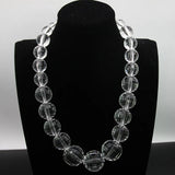Acrylic Ball Choker Necklace Crystal Beaded Pendant Collar