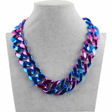 Colorful Acrylic Chunky Chain Necklace for Women Men