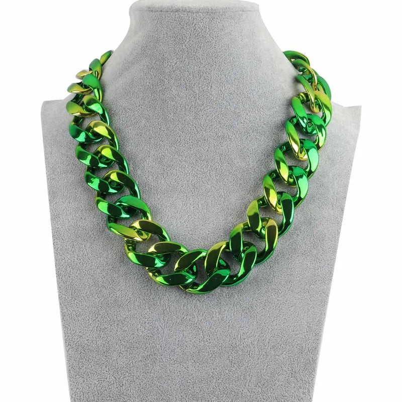 Colorful Acrylic Chunky Chain Necklace for Women Men