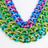 Colorful Acrylic Chunky Chain Necklace for Women Men