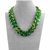 Colorful Acrylic Chunky Chain Necklace for Women Men