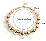FishSheep Statement Big Ball Choker Necklace Punk Acrylic CCB Beads Pendants