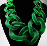 FishSheep Acrylic Chunky Chain Choker Necklace Vintage Resin Collar
