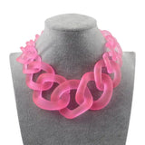 FishSheep Acrylic Chunky Chain Choker Necklace Vintage Resin Collar