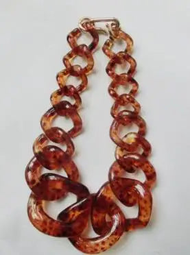 FishSheep Acrylic Chunky Chain Choker Necklace Vintage Resin Collar