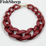 FishSheep Acrylic Chain Choker Necklace