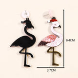 Sweet Christmas Flamingo Acrylic Drop Earring Lovely Birds Long Earrings