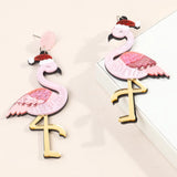 Sweet Christmas Flamingo Acrylic Drop Earring Lovely Birds Long Earrings