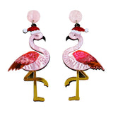 Sweet Christmas Flamingo Acrylic Drop Earring Lovely Birds Long Earrings