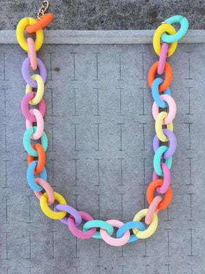Colorful Acrylic Big Chain Choker Necklace for Women Hip Hop