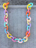 Colorful Acrylic Big Chain Choker Necklace for Women Hip Hop