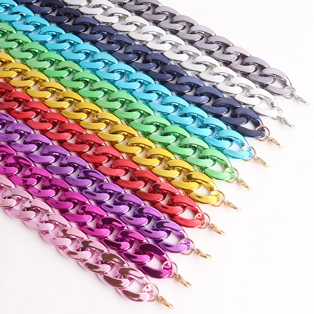 FishSheep Metallic Acrylic Chain Choker Necklace Vintage Wide Chunky Collar