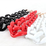 FishSheep Vintage Red Choker Necklace Acrylic Punk Resin Chain Collar Pendant