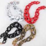 FishSheep Vintage Red Choker Necklace Acrylic Punk Resin Chain Collar Pendant