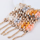 FishSheep Vintage Acrylic Chain Bracelet Women Thick Chain Wristband
