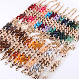 FishSheep Vintage Acrylic Chain Bracelet Women Thick Chain Wristband