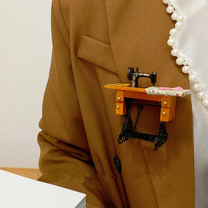 Vintage Mini Sewing Machine Brooches For Women