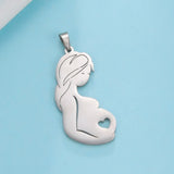 Mother Baby Kid Charm Pendant Set, Stainless Steel Jewelry