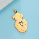 Mother Baby Kid Charm Pendant Set, Stainless Steel Jewelry