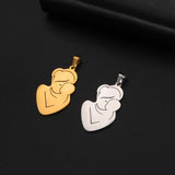 Mother Baby Kid Charm Pendant Set, Stainless Steel Jewelry