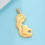 Mother Baby Kid Charm Pendant Set, Stainless Steel Jewelry