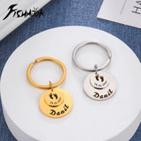 Personalized Fishhook Baby Keychain Dad Mom Kid Key Chain Ring Gift