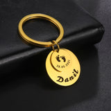 Personalized Fishhook Baby Keychain Dad Mom Kid Key Chain Ring Gift