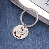 Personalized Fishhook Baby Keychain Dad Mom Kid Key Chain Ring Gift