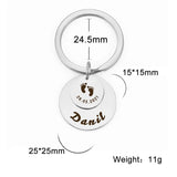 Personalized Fishhook Baby Keychain Dad Mom Kid Key Chain Ring Gift