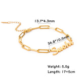 Fishhook Name Bracelet Personalized Bangle Anklet Family Gift