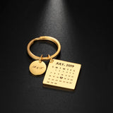 Fishhook DIY Keychain Date Personalized Calendar Carved Key Chain Ring Gift