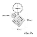 Fishhook DIY Keychain Date Personalized Calendar Carved Key Chain Ring Gift