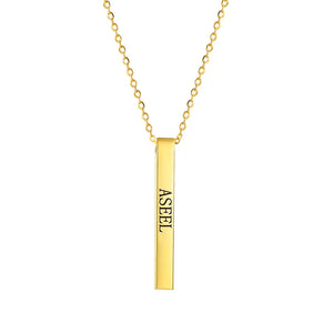 Fishhook Engrave Bar Necklace Coordinate Name Chain Personalized Family Gift