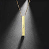 Fishhook Engrave Bar Necklace Coordinate Name Chain Personalized Family Gift